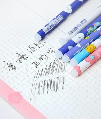 12 Bolígrafos Plumas Borrables Kawaii Conejita Unicornio