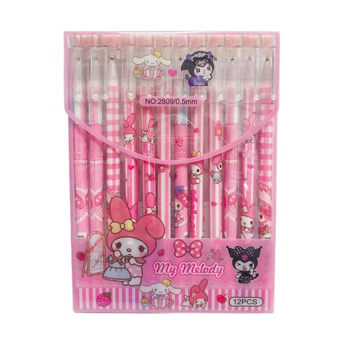 12 Bolígrafos Plumas Borrables Kawaii Conejita Unicornio