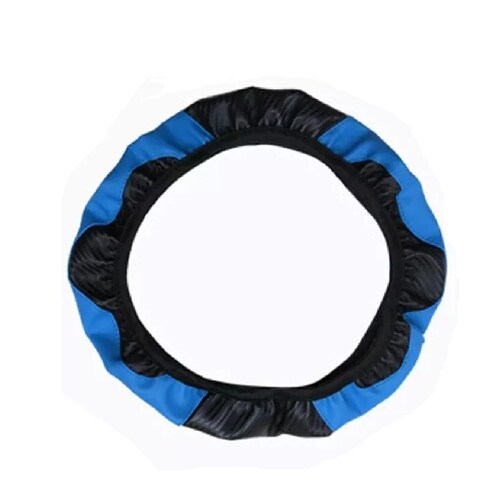 Funda Cubre Volante Deportivo Protector Antiderrapante Auto Azul y Negro