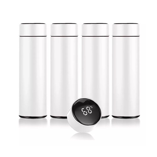 Set Termo Digital Inteligente De Acero Inoxidable 500ml 4 Pack Blanco