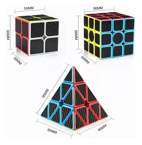 KIT Cubo Magico 2x2 + 3x3 + 3x3x3 Triângulo Cube Pro - MO YU