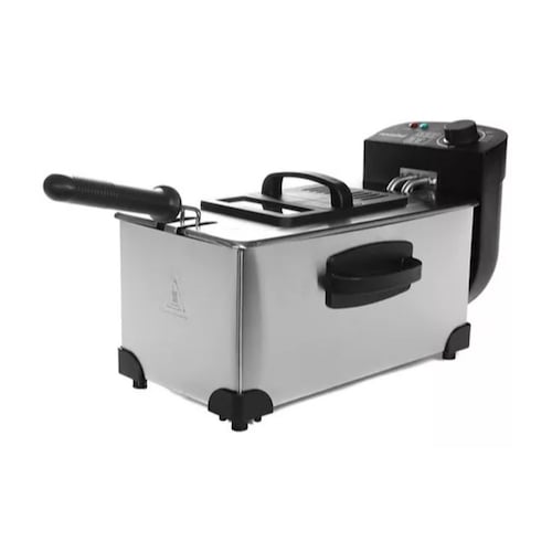 Freidora Electrica Aceite 3.5l Acero Inoxidable Multifuncion Color Plateado.