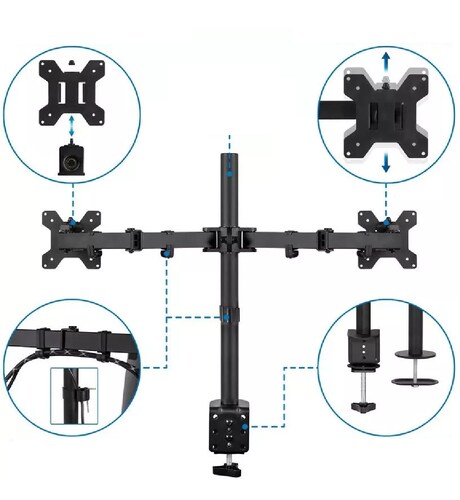 Soporte Para Monitor Doble Para Montaje En Pared