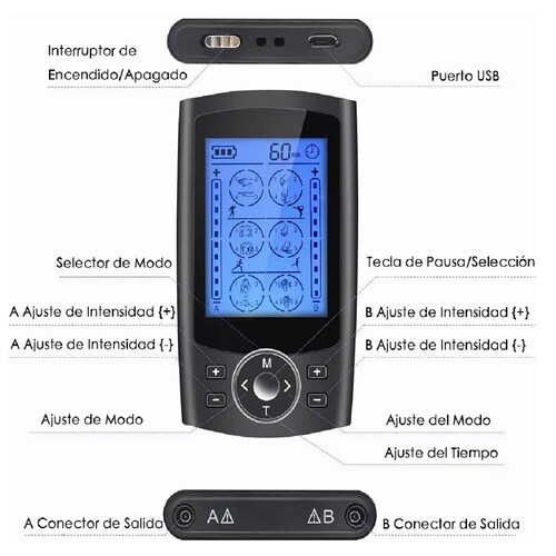 Electroestimulador De Pulso Recargable 24 Modos