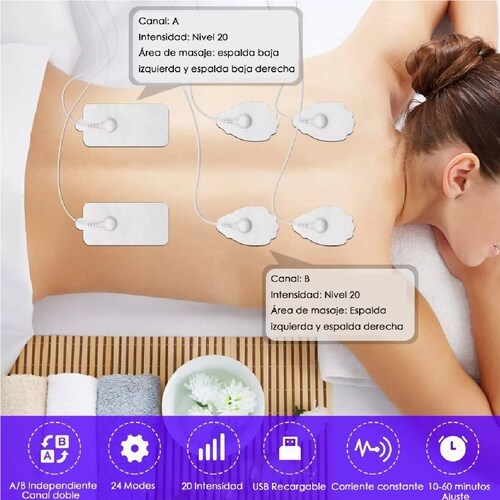 Electroestimulador De Pulso Recargable 24 Modos
