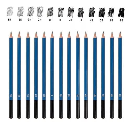 Kit 35 Piezas Profesional De Dibujo Con Lápices Hb 