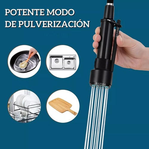 Grifo Monomando Fregadero Llave Mezcladora Tarja Cocina Negro