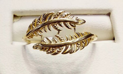 Anillo Hojas Olivo Oro 10 K. + Obsequio