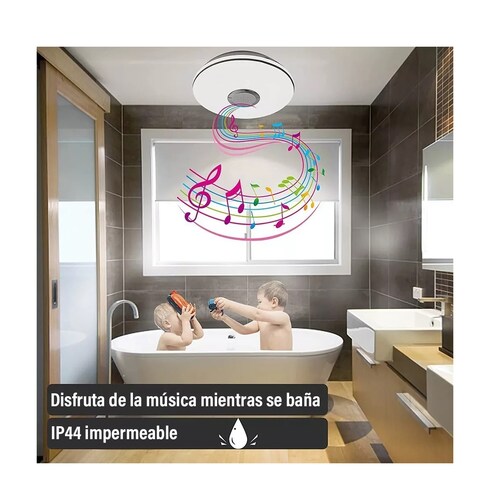 Lámpara De Techo Bluetooth 24w Luz Led Plafón Con Bocina