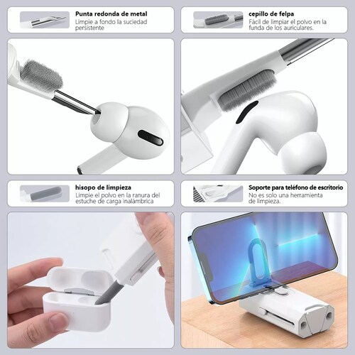 Kit De Limpieza Brochas Limpieza Teclados Celulares 8 en 1