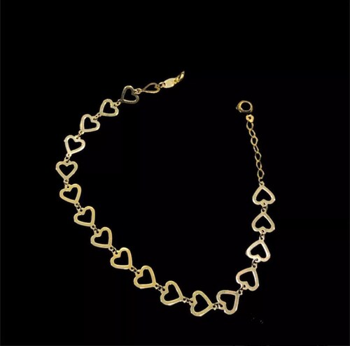 Pulsera Corazones Oro 10k + Obsequio