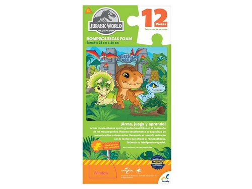 Rompecabezas Jurassic World en Foam 12 Piezas 
