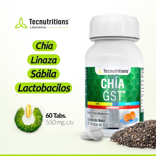 Suplemento Chía Gst, Tecnutritions® Gastritis, Colitis Y Digestión