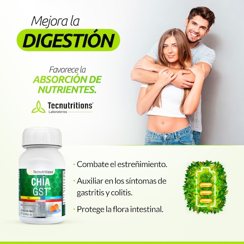Suplemento Chía Gst, Tecnutritions® Gastritis, Colitis Y Digestión