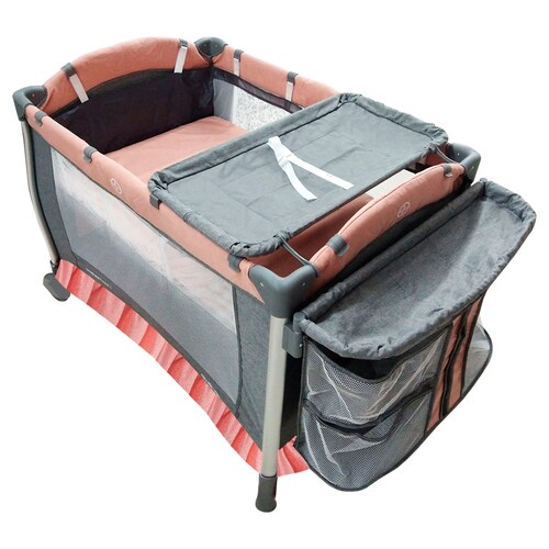 Cuna Corral AEIOU P20 Rosa Gris