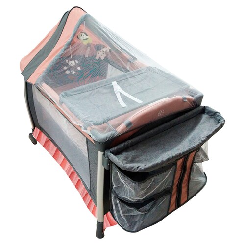 Cuna Corral AEIOU P20 Rosa Gris