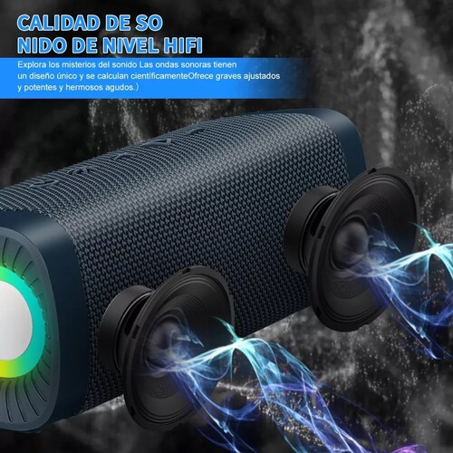 Bocina Bluetooth 5.0 Portátil Altavoces Com Fm 20w Rgb