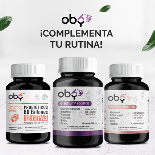 OBY Beauty | Capsulas con Colageno Hidrolizado, Biotina, Vitamina C, Vitamina E, Resveratrol y Keratina | Para Cabello, Piel y Uñas | Multivitaminico Mujer Hair Skin and Nails