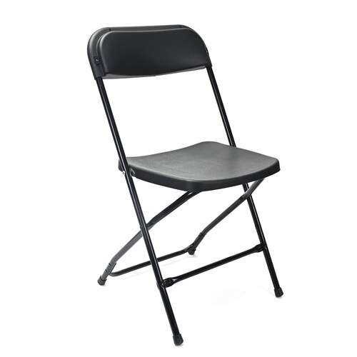 Silla Plegable De Plastico Set de 10Pz Reforzada Alta Densidad Resistente Color Negro