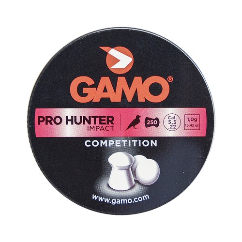 10 Envases Diabolos Gamo Punta Esferica Pro Hunter Calibre 5.5mm 0.22 Pulgadas Lata De 250 Piezas Cada Una para Rifle De Aire Comprimido para Deportes Caza o Tiro Al Blanco