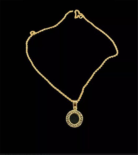 Dije Tipo Bulgari Fondo Negro Oro 14 K+ Obsequio