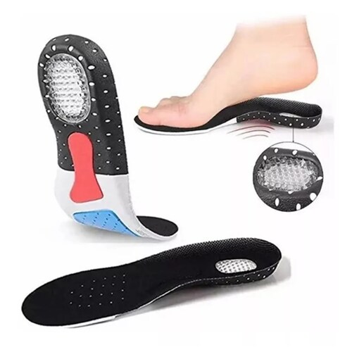 Par Plantillas Ortopedica Gel Descanso Ajustable Deporte Negro Hombre