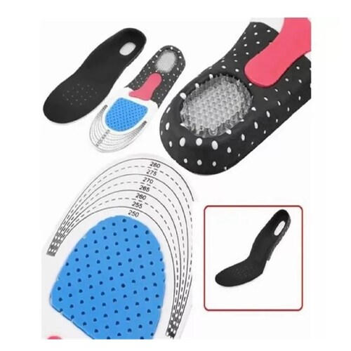 Par Plantillas Ortopedica Gel Descanso Ajustable Deporte Negro Hombre
