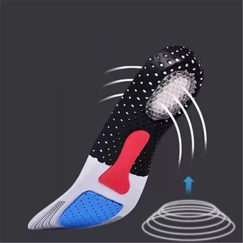 Par Plantillas Ortopedica Gel Descanso Ajustable Deporte Negro Hombre