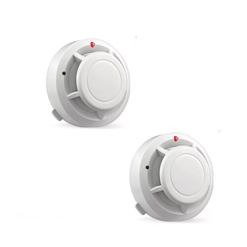 Set Detector De Humo Con Alta Cobertura Y Alarma Con Sonido 2pcs
