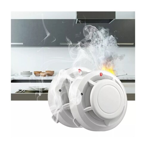 Set Detector De Humo Con Alta Cobertura Y Alarma Con Sonido 2pcs