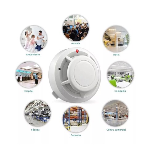 Set Detector De Humo Con Alta Cobertura Y Alarma Con Sonido 2pcs