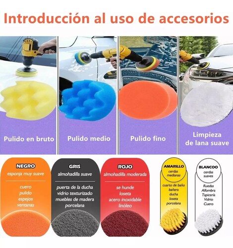 38pcs Esponjas Borlas Juego De Cepillos De Pulir Auto Multicolor