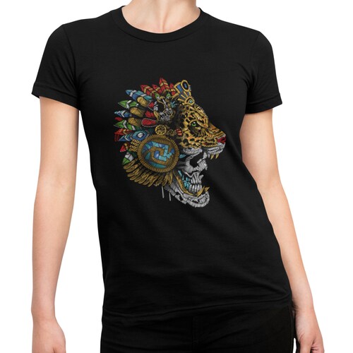 Playera Caballero y Dama Jaguar Azteca Animales Cultura