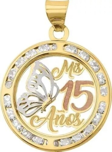 Juego Anillo Y Collar Xv Años Mariposa Oro 10 K + Obsequio