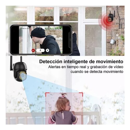 Cámara Seguridad Wifi Exterior Inalámbrica Hd 1080p C/alarma