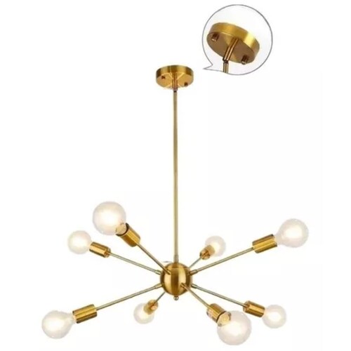Lámpara Colgante De Techo Vintage (8 Portalámparas) Dorado
