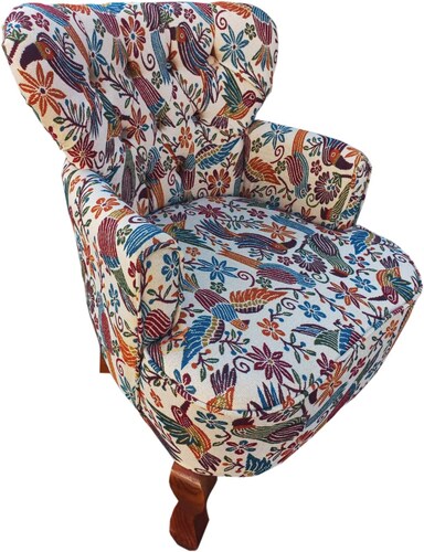 Sillón Capitone Individual Retro Vintage 100% Artesanal Madera Pino Artesanía Nacional.