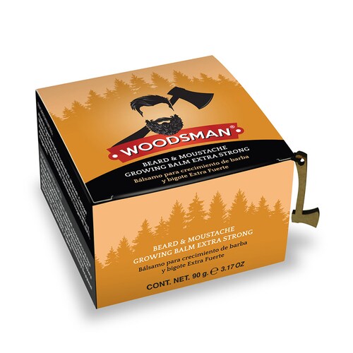 Kit 3 Piezas Woodsman Bálsamo Para Crecimiento De Barba Y Bigote Extra Fuerte.