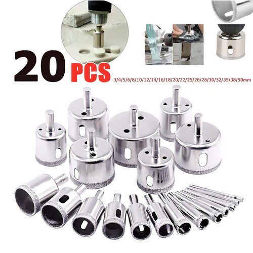 Kit 20 De Brocas Para Cerámica, Mármol Y Vidrio
