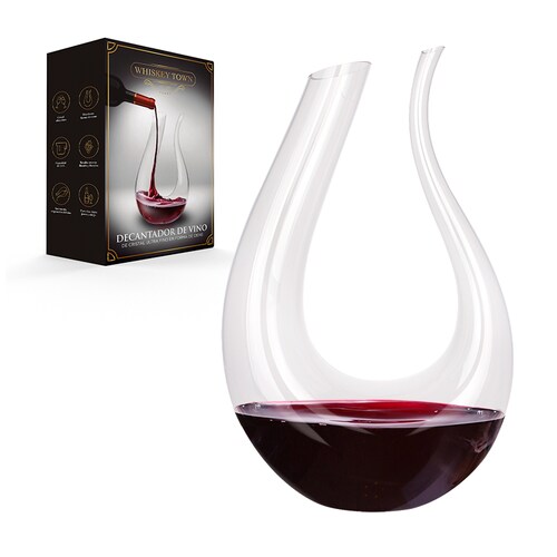 Decantador de Vino de Cristal Ultra Fino en Forma de U 1.6 Litros
