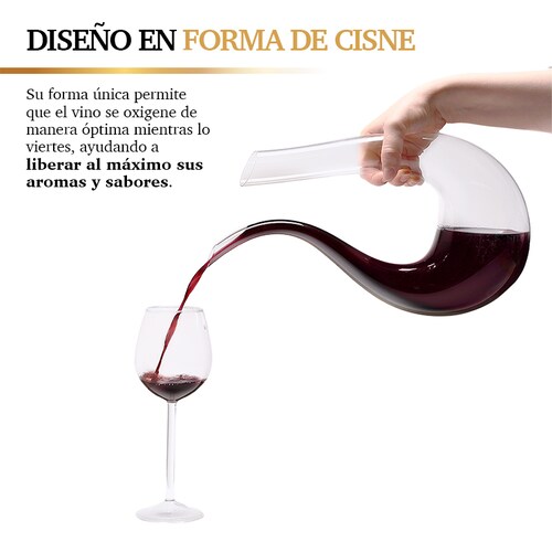 Decantador de Vino de Cristal Ultra Fino en Forma de U 1.6 Litros