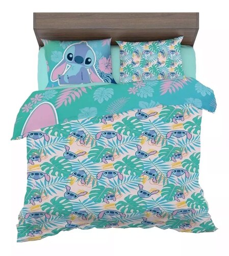 Set de Edredón Matrimonial Stitch Tropical Providencia Doble Vista