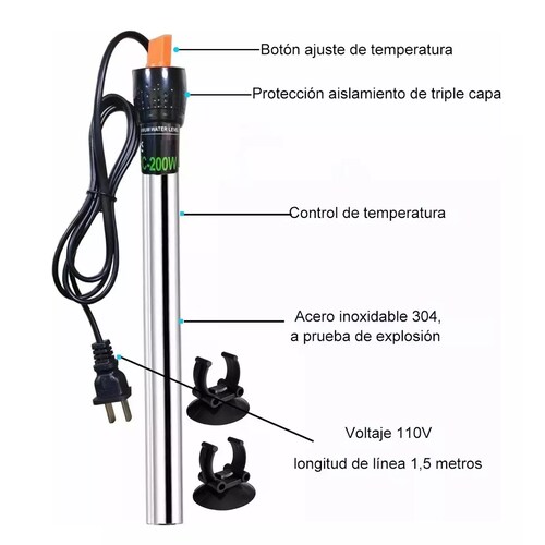 Termostato De 200w Y Termómetro Digital Para Pecera Acuario