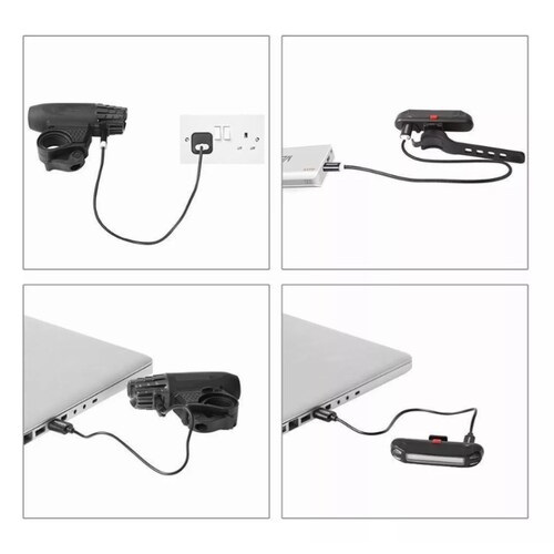 Luces Bicicleta Delantera Y Trasera Impermeable IPX5.