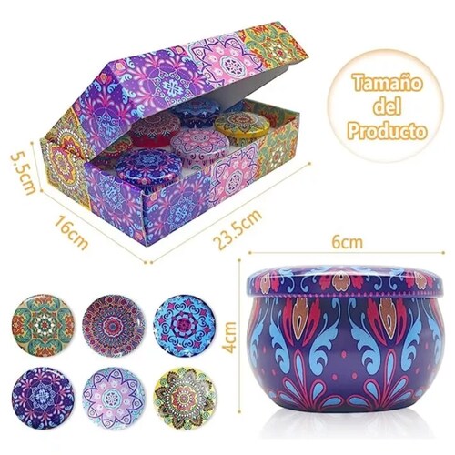6 Piezas Velas Aromáticas De Cera De Soja Para Aromaterapia.