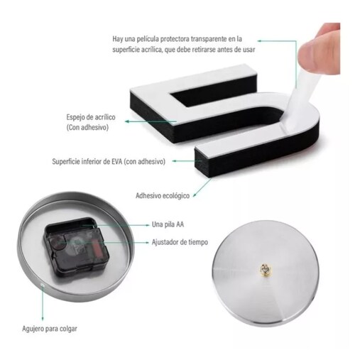 Reloj De Pared Apto Para Paredes, Reloj De Pared Digital 3d.