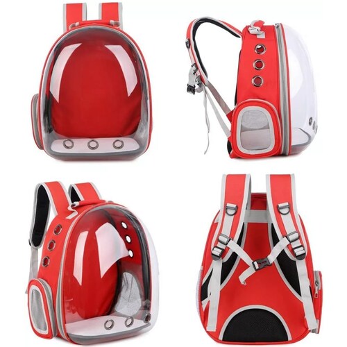 Mochila Transportadora Para Mascota Pequeña Roja