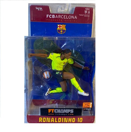 Figura Ft Champs Ronaldinho 10 Barcelona Jersey Visita Verde