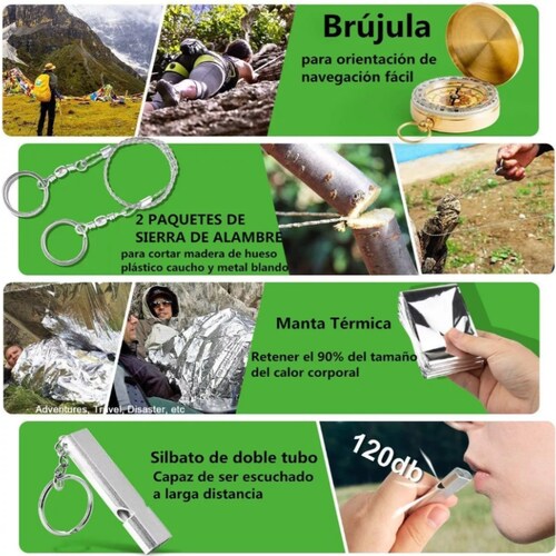 Kit De Supervivencia De Emergencia Para Viajes Al Aire Libre.