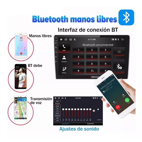 Autoestéreo Android 11 De 10.1 Pulgadas Con Camara Gps Wifi